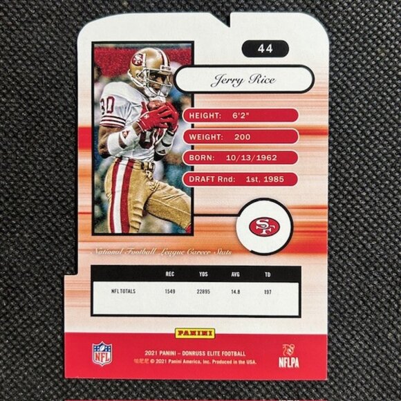 2021 Panini Donruss Elite Jerry Rice 2001 Status Die Cut /80 San Francisco49ers - Picture 3 of 3